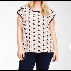Like New Forever 21 Triangle Patterned Blouse